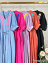 Embroidery Pattern V Neck Loose Fit Dress